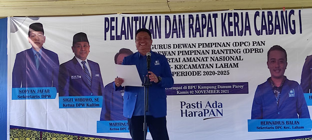 H Abdul Rahman Agus, Lantik Pengurus DPC PAN Laham