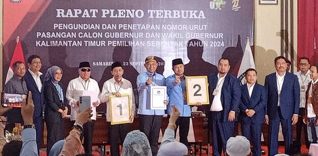 KPU Kaltim Gelar Pencabutan Nomor Urut Paslon Gubernur Kaltim 2024