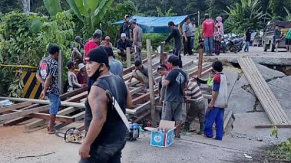 Jembatan Long Jalin Tabang, Kini Sudah Bisa Dilalui Warga